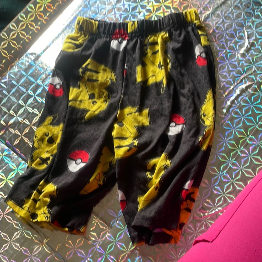 Pikachu Black and Yellow Pajama Shorts